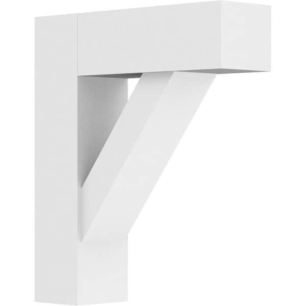 Ekena Millwork Standard Traditional Architectural Grade PVC Bracket with Block Ends, 3"W x 12"D x 14"H BKTP03X12X14TRA05 - main